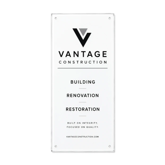 Acrylic Wall & Logo Signs (12"x18", Clear, Lettering Only - Included, No Hardware, Rectangle, Print Ready – included)