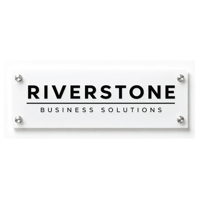 Acrylic Office & Door Signs (2"x8" — Name Plate, Clear, Lettering Only - Included, No Hardware, Print Ready – included)
